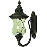 Yosemite Home Decor 5695ORB-S Matteo 1-Light Outdoor Wall Sconce with Frosted Stripe Glass Shade, Sm