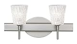 Besa照明2sw-5125gl-sn 2 x 40 W g9 Nico 4壁Vanityライト器具with Glitterストーンガラス、サテンニッケル仕上げ