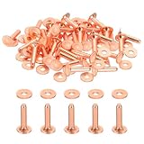 PATIKIL レザーリベット 6x2.3x10mm バー 100セット ワッシャー 銅製ファスナー 留め具 皮革工具 手芸パーツ メタルスタッド ポスト レザークラフト ベルト 財布 首輪 DIYクラフト