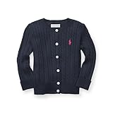 ポロラルフローレン ポニー付 ケーブルニットカーディガン ネイビー (女の子12～24か月用) 18M [並行輸入品]
