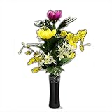 仏縁堂ブランド：お仏壇・インテリア用高級造花【ラスター仏花：L　花立付】腐らずお手入れ不要の便利なお花　仏壇・仏具