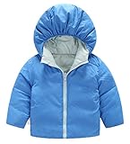 (トヨベイ)Toyobuy ベビー 中綿 コート アウター キッズ ブルゾン 女の子 ジャケット 男の子 フード リバーシブル 青 90