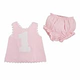 Mud PieベビーGirls最初誕生日" One " Pinafore & Bloomer Set