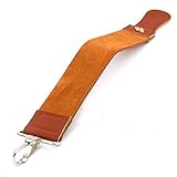 BingQing brand Straight Razor Sharpener Strap Belt. Genuine Leather Strop Belt with Sharpening Polis