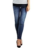 Angeliebe エンジェリーベ マタニティ P ・ パンツ あったか ストレッチ デニム スキニー 妊婦服 裏起毛 ウエストゴム アジャスター調節可 9号 ユーズド ブルー 21627 21627