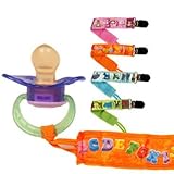 Petite Creations Orange Dummy/Soother/Pacifier Holder No Throw Tether Chain by Dummy Holder