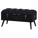 不二貿易(Fujiboeki) スツール ブラック 幅80.5cm トランク Dauchez(ドーシェ) PU 70228