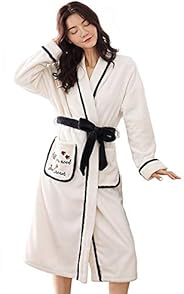 レディースドレス、珊瑚ベルベットNightdresses、長袖バスローブ、Nightdresses、大型の秋と冬服ホーム、朝服 着る毛布 (Size : L)