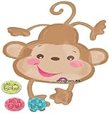 loonballoon Monkey Jungle Boy GirlベビーシャワーブルーIPINK Fisher PriceジャングルMylar Balloon