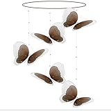 Butterfly Mobile Brown Multi-Layered Spiral Nylon Mesh Butterflies Mobiles Decorations Decorate Baby