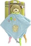 Baby Bow Teddy Bear Rattle Blanket in Blue by Russ by Russ Berrie