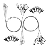 Augsion ピクチャーレール ワイヤーロープスリング 自工場 品質保証 ステンレス レール ワイヤー フック 自在金具付 吊り下げ金具 自在金具付 額縁 絵画 壁掛け 展示 用 シルバー (1m ワイヤー10本 セット フック各1個 付属)