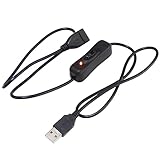 KAUMO USBスイッチ Type-A USB-A (非対応データ通信/非対応ライトニングケーブル/非対応スマホ急速充電) 赤色ON/OFFランプ 1m