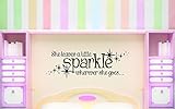 デザインビニールRad 734 3彼女はの葉A Little Sparkle彼女はどこへ。。。Teenベビーガール寝室引用壁デカール 12 x 18" RAD 734 1 1