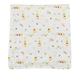 Prettyia 柔らかい　唾液タオル　　ベビービブ　　30 * 60センチメートル　コットン　スクエア　6層ガーゼハンカチ　 - イエロー