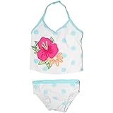 オールドネイビー（OLD NAVY）【2歳用】女の子クールブルー水玉模様ハイビスカスタンキニ&ビキニスイムウェア 2T 95cm-100cm 水色花柄水着,子供ベビーキッズ【並行輸入】