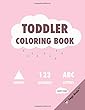Toddler Coloring Book with Shapes, Numbers, and Letters: Happy Pink