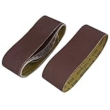 uxcell サンドペーパー 研磨サンドベルト 10個入り ダークブラウン 砥粒 500グリット 533mmx75mm