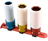 Sunex 2842 1/2-Inch Drive Metric Extra Thin Wall Deep Wheel Protector Impact Socket Set, 3-Piece [並行