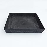 アートストーン スクエアーソーサー ブラック 23ｃｍ 2個入り／専用受皿