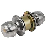 Yaheetech 扉厚さ35mm-50mm ドア用 ステンレス鋼製 ボール キー付き エントリードア ノブロック セーフロックセット