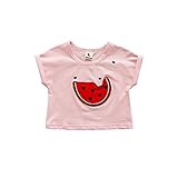 真夏のスイカ 半袖Tシャツ 女の子 子供服 日常 ピンク85cm