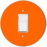 Rikki Knight RND-LSPROCK-165 Round Single Rocker Light Switch Plate, Orange [並行輸入品]
