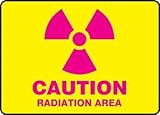Accuform Signs MRAD501VP Plastic Safety Sign, Legend "CAUTION RADIATION AREA" with Graphic, 7" Lengt