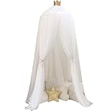 RAINLAX 蚊帳 吊り下げタイプ 虫除けに 子供用天蓋蚊帳 持ち運べる 高さ250cm 収納便利 折り畳み30*30*7cm可愛い オシャレ モスキートネット　 (ホワイト)