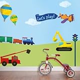 My Wonderful Walls Peel and Stick Train Car Truck Wall Sticker Kit, Multicolored [並行輸入品]
