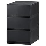 リブウェル(Livewell) 日本製 彩 -Irodori- チェスト 簡易組み立て式 (オールブラック, 35cm幅 3段)