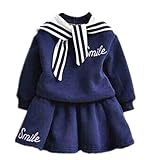 Candykidsセットアップ 女の子 子供服　 女の子 長袖 ワンピース フレア スカート　キッズワンピース キッズ ワンピース 入学 入園　子供服 キッズ 女の子　スカート＋服 (90cm, ネイ