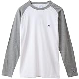 [チャンピオン] ロンT 長袖Tシャツ 綿100% 定番 ラグランスリーブ ワンポイントロゴ刺繍 ロングスリーブラグランTシャツ ベーシック C3-P402 メンズ オックスフォードグレー XL