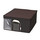 ドウシシャ フタ付収納ボックス5455 クローゼット用 窓つき 幅54×奥行55cm ブラウン 【shimauシリーズ】 SM5455C-BR