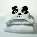 Little Ashkim Hooded Turkish Towel - White Panda - 0-24 months by Little Ashkim