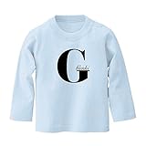 イニシャル 長袖 Tシャツ / ベビーサイズ [BT443] 90cm ライトブルー 出産祝い 誕生日 プレゼント おしゃれな 名前入り ベビー服
