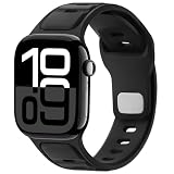 Anlinser コンパチブル アップルウォッチ バンド42/41/40/38mm, 防水シリコンスポーツストラップコンパチブル Apple Watch バンド シリーズ SE 11 10 9 8 7 6 5 4-1 （黒）