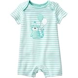 ジンボリー GYMBOREE/ タイガーパーティワンピース ティール ロンパース半袖 0～3ヶ月【並行輸入】