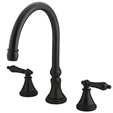 キングストン真鍮ks234 al Heritageローマの浴槽フィラーwith Alハンドル 8-Inch Adjustable Center KS2345AL 1