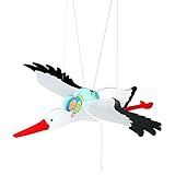 Goki Swing animal Stork Baby Toy Blue [並行輸入品]