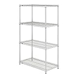 ドウシシャ メタルラック本体 脚部変更:ナイロンキャスター仕様(ストッパー無×2+有×2)/+5.5cm 段数:4 WS9045-BR0000150ABNN-4 4台入