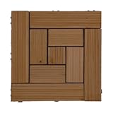 【ウッドデッキタイル】ジョイント式ウッドタイル 29cm幅 81枚セット【08】：らせん×DBR