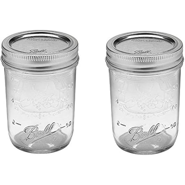 Amazon Co Jp Ball Mason Jars メイソン ジャー 240ml 2セット レギュラーマウス 1 2pint ハーフパインツ 並行輸入 ホーム キッチン