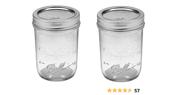 Amazon Co Jp Ball Mason Jars メイソン ジャー 240ml 2セット レギュラーマウス 1 2pint ハーフパインツ 並行輸入 ホーム キッチン