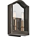 Kichler Lighting 49155OZ Antico 2LT 16IN Exterior Wall Lantern, Olde Bronze Finish with Clear Glass 