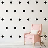 Black Polka Dots Wall Decals (6"- 32 Decals) Removable Peel And Stick Matte Finish Vinyl Décor Stick
