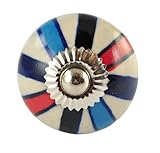 Set of 2 Multicolored hand painted ceramic pumpkin knobs cabinet drawer handles pulls by Karmakara