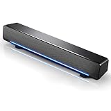 Honelife V-196 USB有線コンピュータのスピーカーバーステレオサブウーファー強力な音楽プレーヤーベースサラウンドサウンドボックス3.5mmオーディオ入力（PC）ラップトップスマートフォンタブレットMP3 MP 4-1#GW