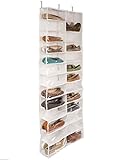 26ペアoverドアHanging Shoe Organiserストレージラックシェルフホルダースタンド 26 Sections ベージュ M7004-LJ1