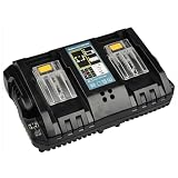 VANKO 互換 マキタ 充電器 2口 同時に充電可能 DC18RD 小型 軽量化 マキタ 2口充電器 USB端口付き 14.4-18v バッテリーBL1415N BL1420B BL1430B BL1460B BL1815N BL1820B BL1830B BL1860Bなどに充電可能 連続充電可 メロディーでお知らせ PSE認証済